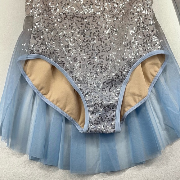 Weissman Ombré Tan Nude Blue Sequins Dress Leotard Dance You Are the Reason NEW - Picture 6 of 12
